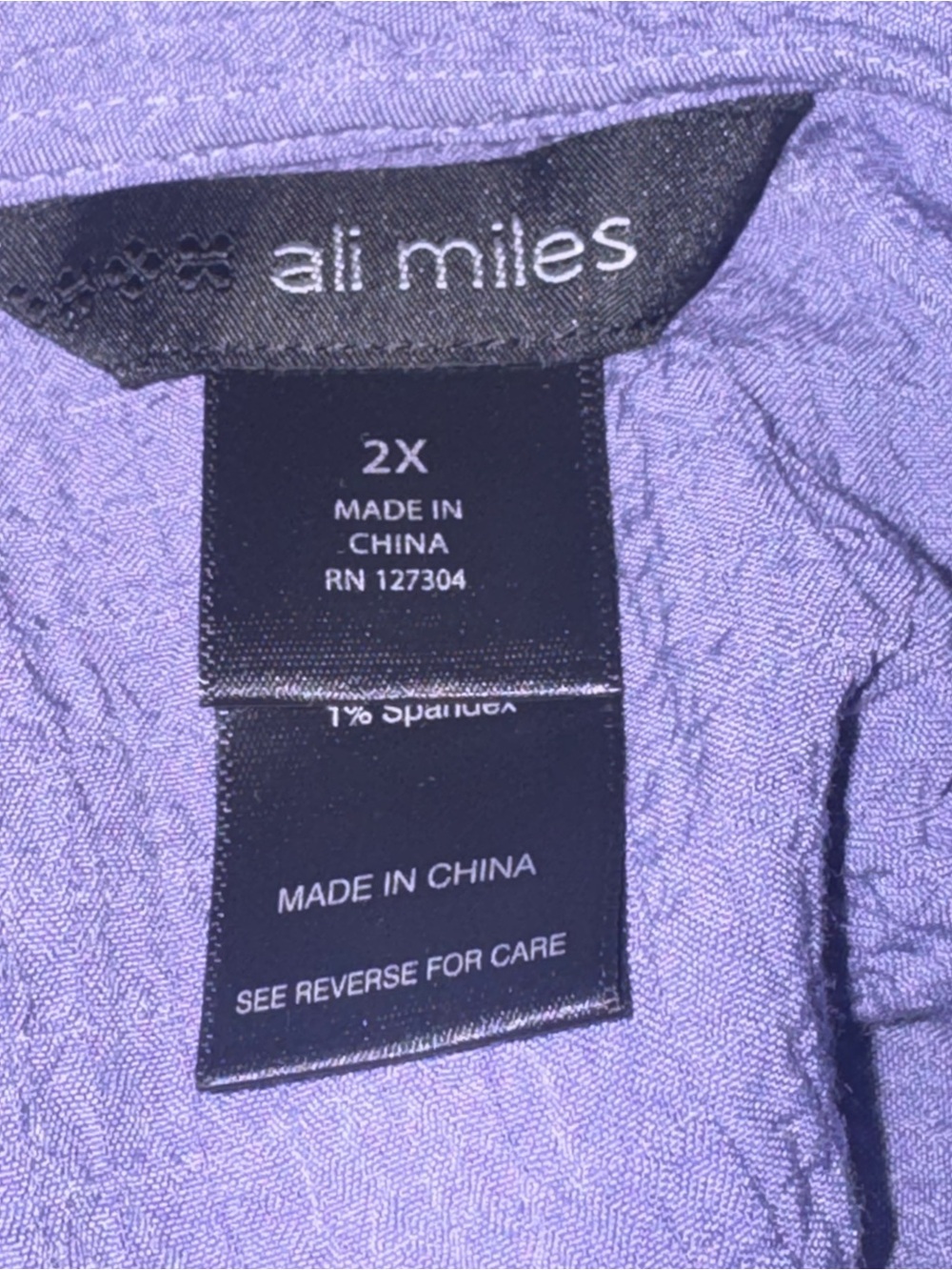 Ali Miles Periwinkle Draped Roll-Tab Tunic Top - Picture 2 of 5